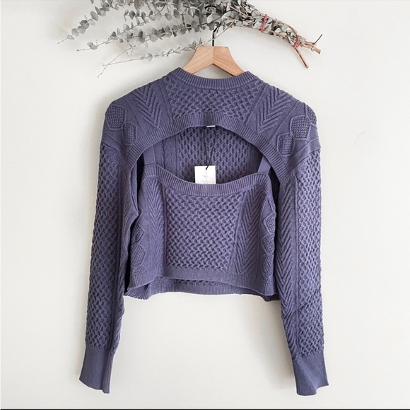 Shopbop Sokie Collective Tank Sweater Long Sleeve Purplish Blue Large NWT - Picture 2 of 13